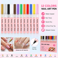 12 Colors Nail Art Pen Set