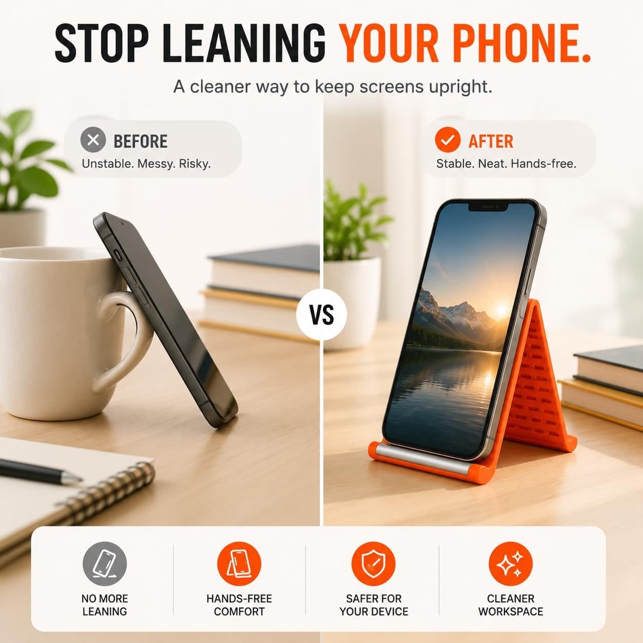 Foldable Silicone Mobile Stand | Ergonomic & Anti-Slip