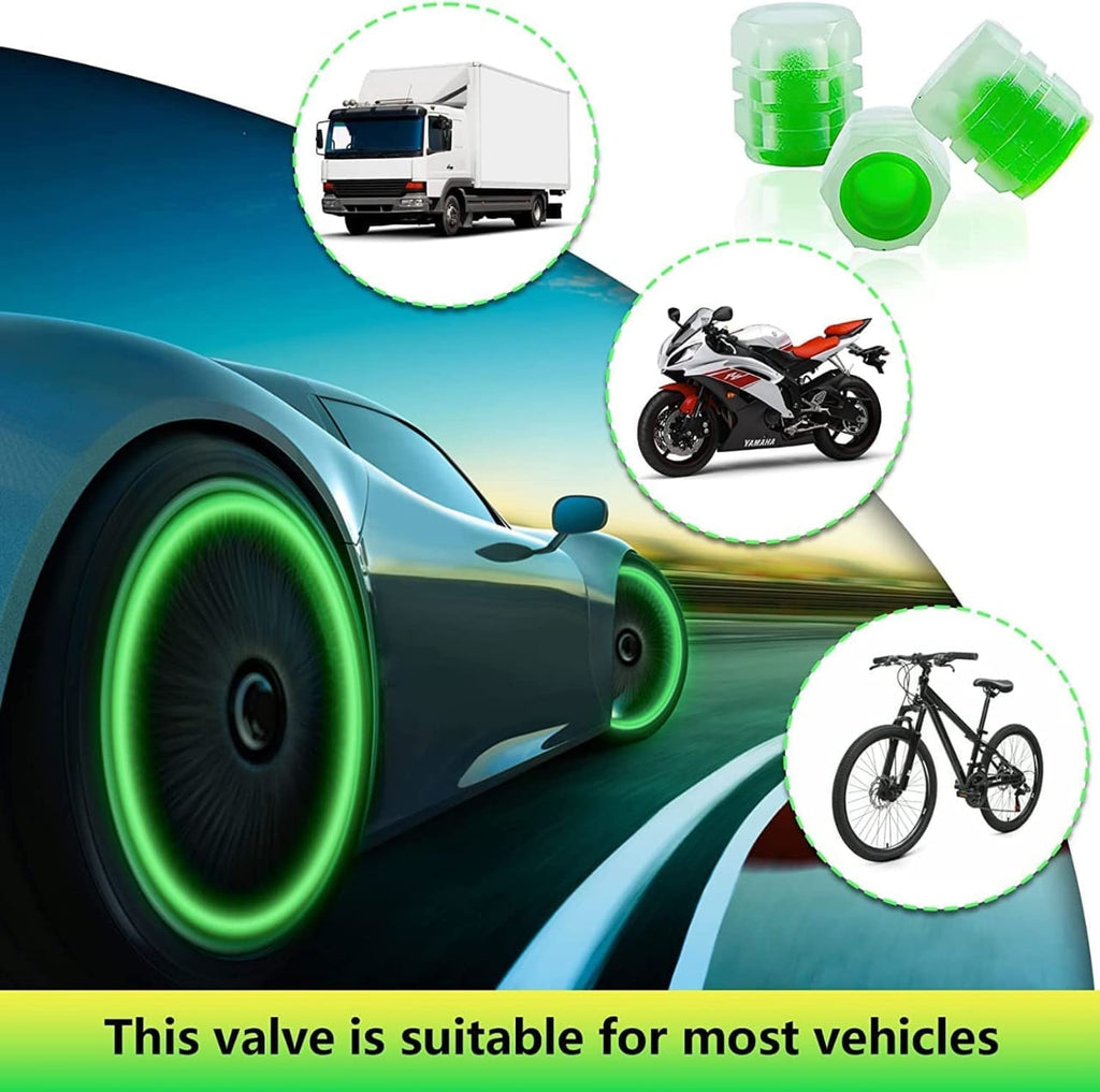 Car tyre value cap Green,Yellow ,Blue ,Red