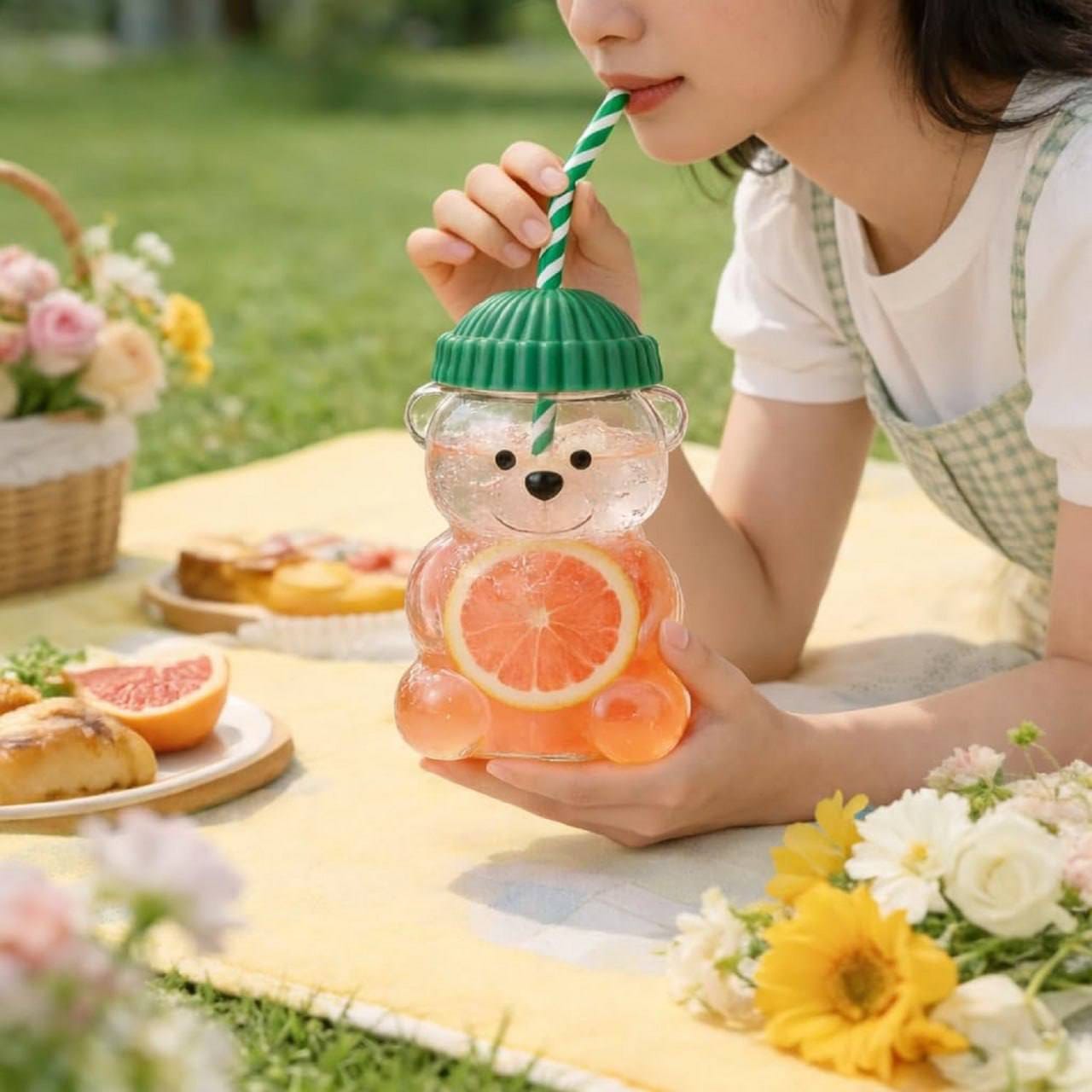 Bear shaped Glass Cup (Starbuck edition)