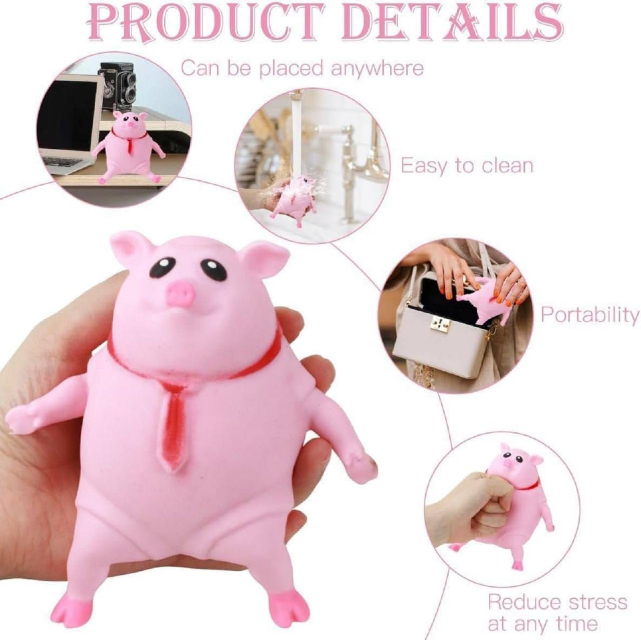 Pink Squishy Pig Stress Relief Toy