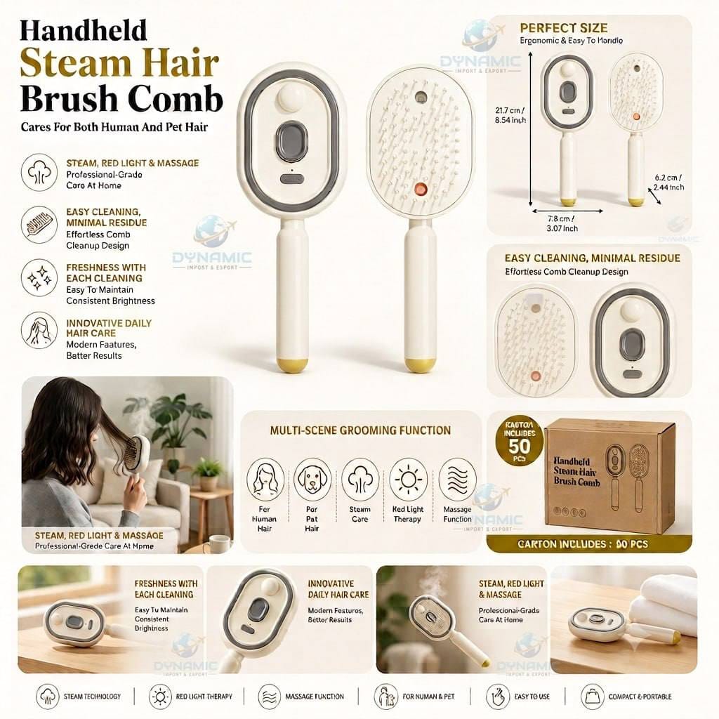 ✨ Handheld Steam Hair Brush Comb